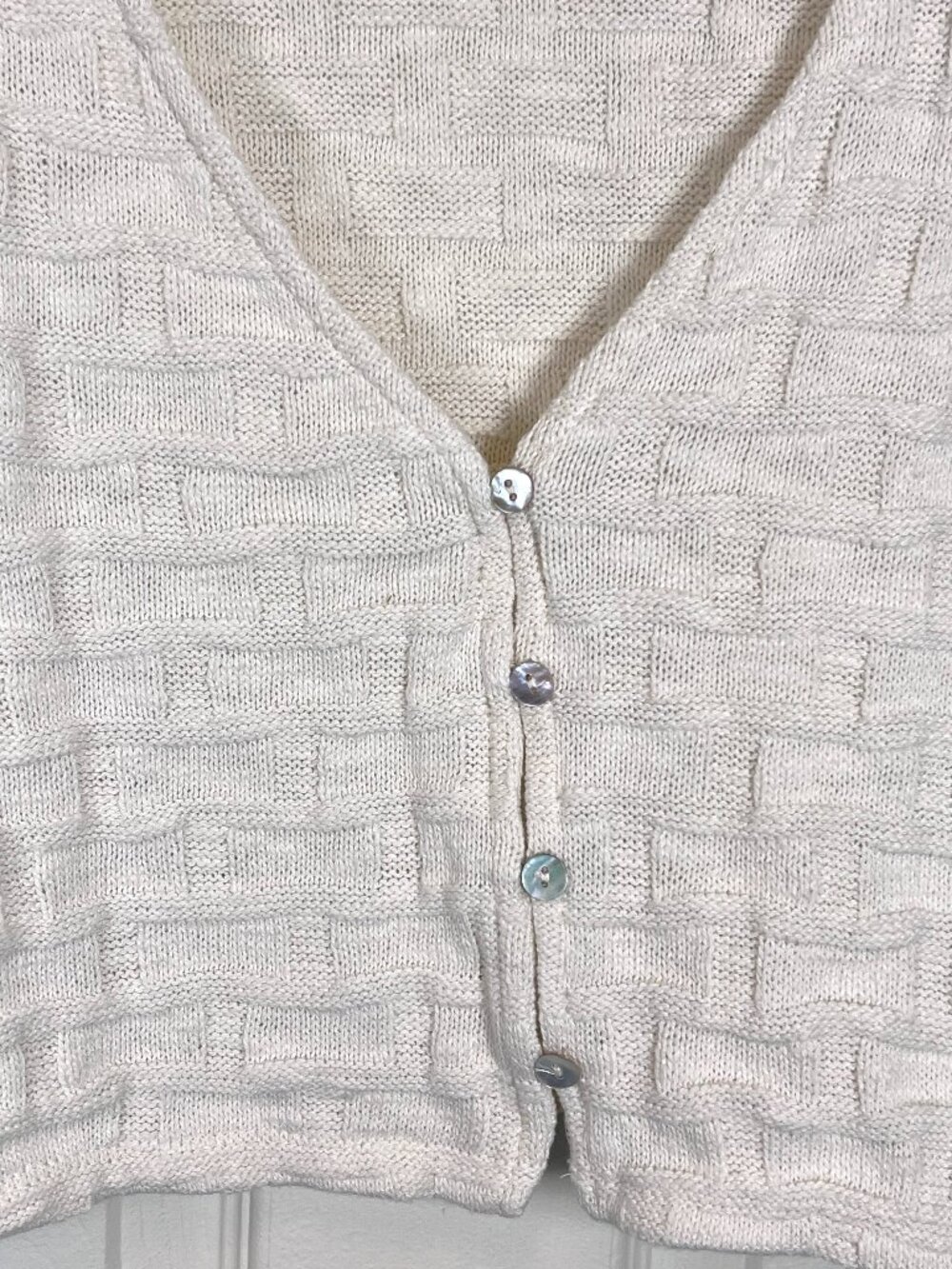 Madewell Basketweave-Stitch Vest  Cropped Cream Size XL - Picture 4 of 8